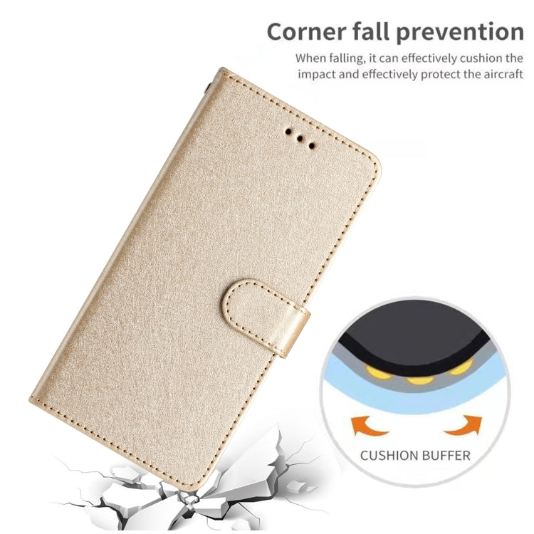 For Samsung Galaxy S25+ 5G Silk Texture Horizontal Flip Leather Phone Case(Gold) - Galaxy S25+ 5G Cases by buy2fix | Online Shopping UK | buy2fix