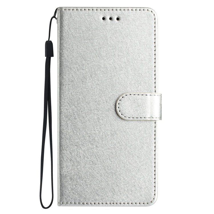 For Samsung Galaxy S25+ 5G Silk Texture Horizontal Flip Leather Phone Case(Silver) - Galaxy S25+ 5G Cases by buy2fix | Online Shopping UK | buy2fix