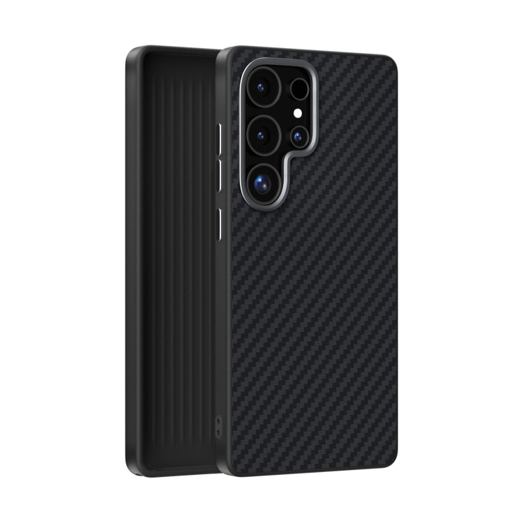 For Samsung Galaxy S25 Ultra 5G ABEEL C Carbon Fiber Series 6D Micro Relief MagSafe Phone Case(Black) - Galaxy S25 Ultra 5G Cases by buy2fix | Online Shopping UK | buy2fix