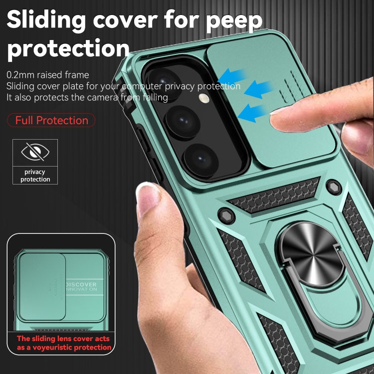 For Samsung Galaxy S25 5G Sliding Camshield Holder Phone Case(Green) - Galaxy S25 5G Cases by buy2fix | Online Shopping UK | buy2fix