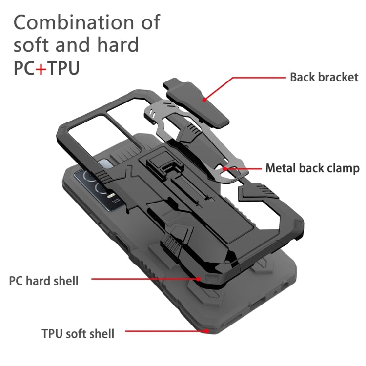 For Samsung Galaxy S25 Ultra 5G Armor Warrior Shockproof PC + TPU Phone Case(Grey) - Galaxy S25 Ultra 5G Cases by buy2fix | Online Shopping UK | buy2fix