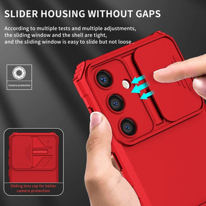 For Samsung Galaxy S25+ 5G Stereoscopic Holder Sliding Camshield Phone Case(Red) - Galaxy S25+ 5G Cases by buy2fix | Online Shopping UK | buy2fix