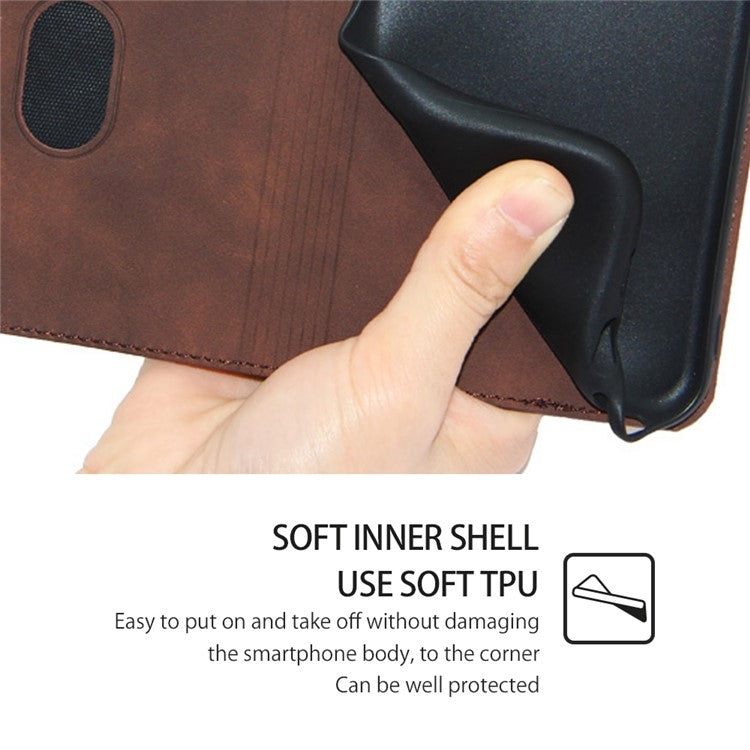 For Samsung Galaxy S25 5G Skin Feel Magnetic Leather Phone Case(Dark Brown) - Galaxy S25 5G Cases by buy2fix | Online Shopping UK | buy2fix