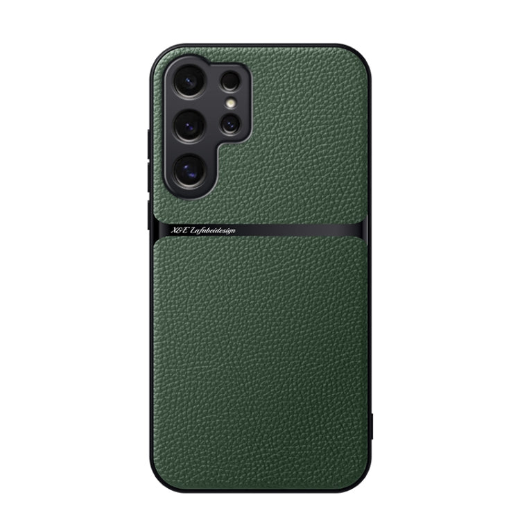 For Samsung Galaxy S25 Ultra 5G Litchi Leather Magnetic Full Coverage Shockproof Phone Case(Green) - Galaxy S25 Ultra 5G Cases by buy2fix | Online Shopping UK | buy2fix