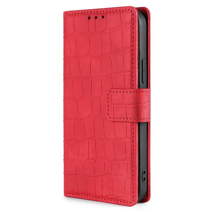 For Samsung Galaxy S25 5G Skin Feel Crocodile Magnetic Clasp Leather Phone Case(Red) - Galaxy S25 5G Cases by buy2fix | Online Shopping UK | buy2fix