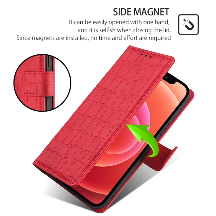 For Samsung Galaxy S25 5G Skin Feel Crocodile Magnetic Clasp Leather Phone Case(Red) - Galaxy S25 5G Cases by buy2fix | Online Shopping UK | buy2fix