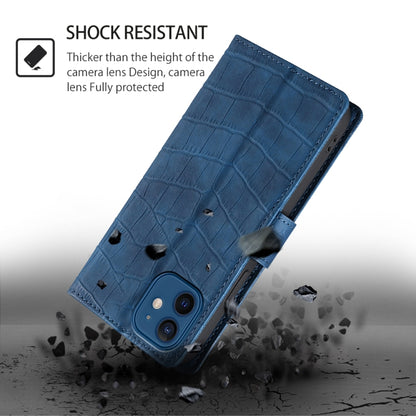 For Samsung Galaxy S25+ 5G Skin Feel Crocodile Magnetic Clasp Leather Phone Case(Blue) - Galaxy S25+ 5G Tempered Glass by buy2fix | Online Shopping UK | buy2fix