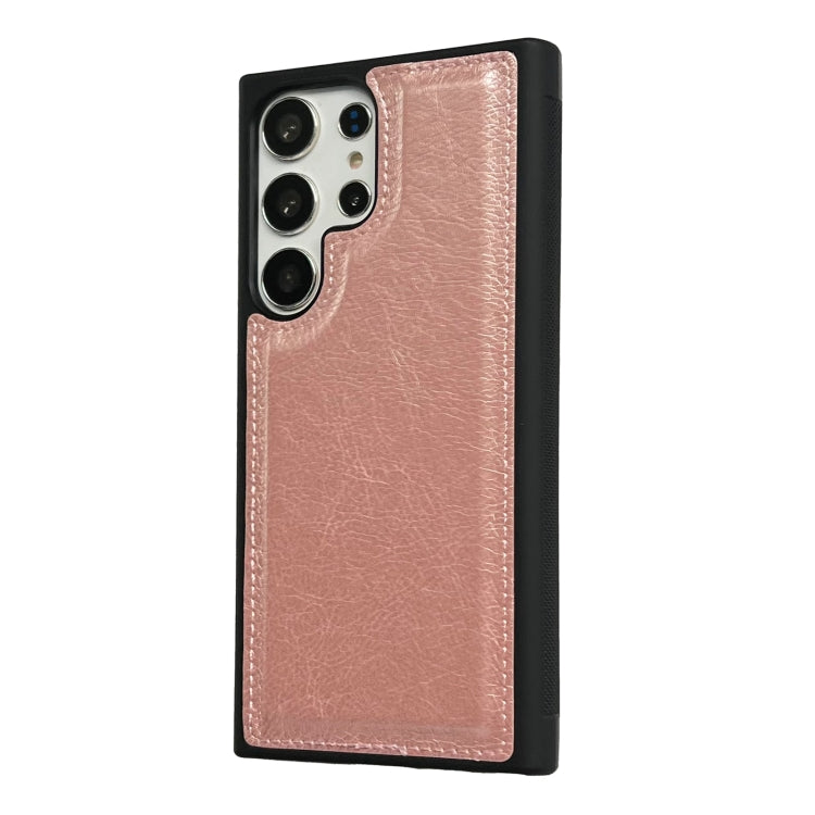 For Samsung Galaxy S25 Ultra 5G Cowhide Texture Back Cover Phone Case(Rose Gold) - Galaxy S25 Ultra 5G Cases by buy2fix | Online Shopping UK | buy2fix