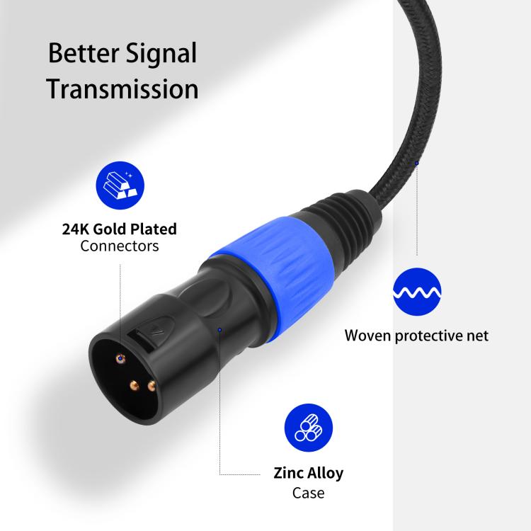 TY015 Type-C Male to XLR Male Stereo Output Audio Cable, Length:3m(Black Blue) - Microphone Audio Cable & Connector by buy2fix | Online Shopping UK | buy2fix