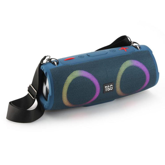 T&G TG676 30W Music Battle Drum Portable Strap Bluetooth Speaker with RGB Light(Blue) - Desktop Speaker by T&G | Online Shopping UK | buy2fix