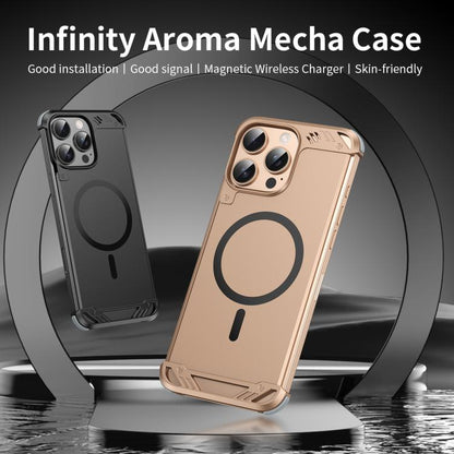 For iPhone 16 Pro R-JUST RJ63 Frameless Aroma Mecha MagSafe Phone Case(Titanium) - iPhone 16 Pro Cases by R-JUST | Online Shopping UK | buy2fix