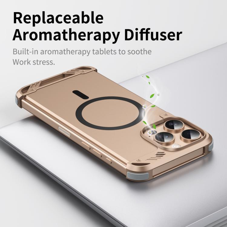 For iPhone 16 Plus R-JUST RJ63 Frameless Aroma Mecha MagSafe Phone Case(Titanium) - iPhone 16 Plus Cases by R-JUST | Online Shopping UK | buy2fix