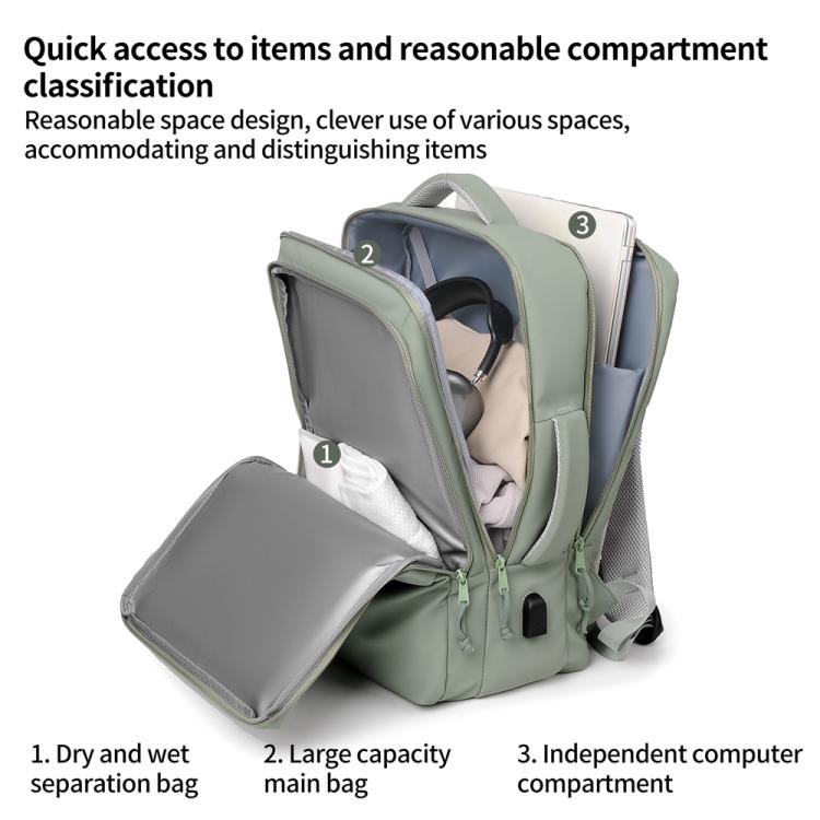 P960 Large Capacity Water Resistant Fashionable Backpack(Grey) - Backpack by buy2fix | Online Shopping UK | buy2fix