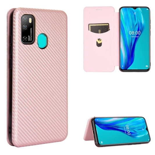 For Ulefone Note 9P Carbon Fiber Texture Horizontal Flip TPU + PC + PU Leather Case with Card Slot(Pink) - Ulefone Cases by buy2fix | Online Shopping UK | buy2fix