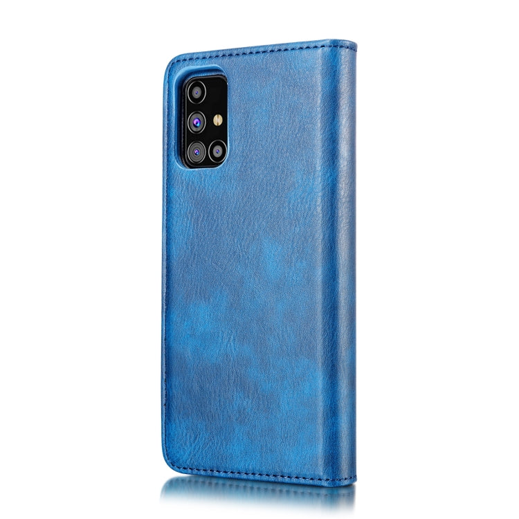 For Samsung Galaxy M31s DG.MING Crazy Horse Texture Flip Detachable Magnetic Leather Case with Holder & Card Slots & Wallet (Blue) - Galaxy Phone Cases by DG.MING | Online Shopping UK | buy2fix