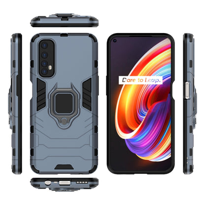 For OPPO Realme 7 PC + TPU Shockproof Protective Case with Magnetic Ring Holder(Navy Blue) - Realme Cases by buy2fix | Online Shopping UK | buy2fix