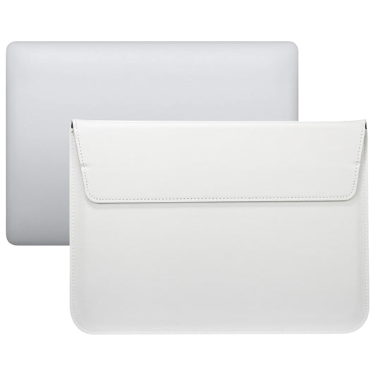 PU Leather Ultra-thin Envelope Bag Laptop Bag for MacBook Air / Pro 15 inch, with Stand Function(White) - Protective Bags by buy2fix | Online Shopping UK | buy2fix