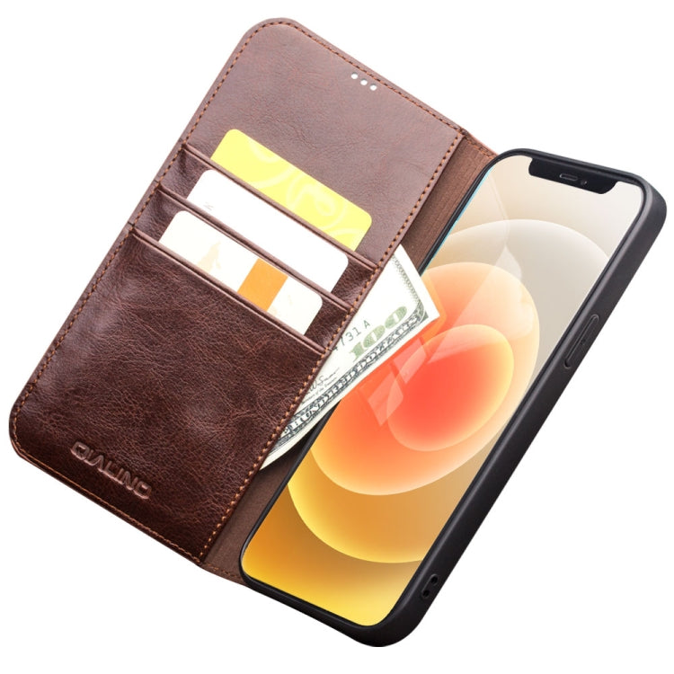 For iPhone 12 mini QIALINO Horizontal Flip Leather Case with Holder & Card Slots & Wallet (Brown) - iPhone 12 mini Cases by QIALINO | Online Shopping UK | buy2fix