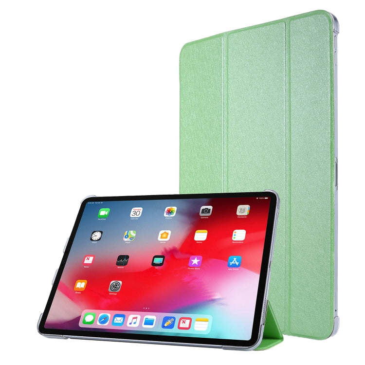 Silk Texture Flip Magnetic PU Leather Smart Case with Three-folding Holder For iPad Air 11 2024 / Air 2022 / 2020 10.9(Green) - iPad Air (2022) / (2020) 10.9 Cases by buy2fix | Online Shopping UK | buy2fix