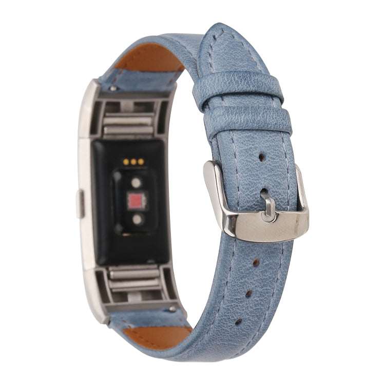 For Fitbit Charge 2 Fresh Style Leather Watch Band(Blue) - Watch Bands by buy2fix | Online Shopping UK | buy2fix