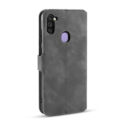 For Samsung Galaxy M11 / A11 (EU Version) DG.MING Retro Oil Side Horizontal Flip Case with Holder & Card Slots & Wallet(Grey) - Galaxy Phone Cases by DG.MING | Online Shopping UK | buy2fix