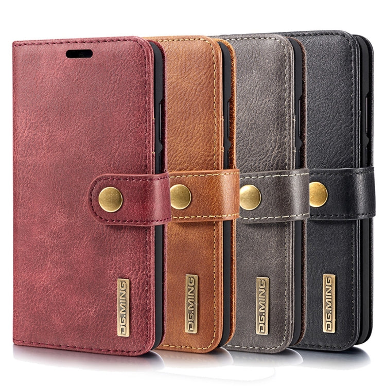 Crazy Horse Texture Flip Detachable Magnetic Leather Case for Huawei P20, with Holder & Card Slots & Wallet (Brown) - Huawei Cases by DG.MING | Online Shopping UK | buy2fix