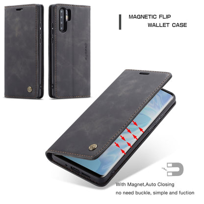 CaseMe-013 Multifunctional Retro Frosted Horizontal Flip Leather Case for Huawei P30, with Card Slot & Holder & Wallet (Black) - Huawei Cases by CaseMe | Online Shopping UK | buy2fix