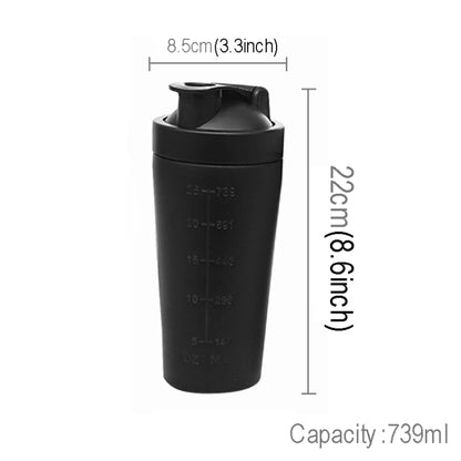 739ml(25oz) Healthy Sports Cup Stainless Steel Protein Powder Classic Shaker Bottle Replacement Milkshake Cup - Vacuum Thermoses & Cups by buy2fix | Online Shopping UK | buy2fix