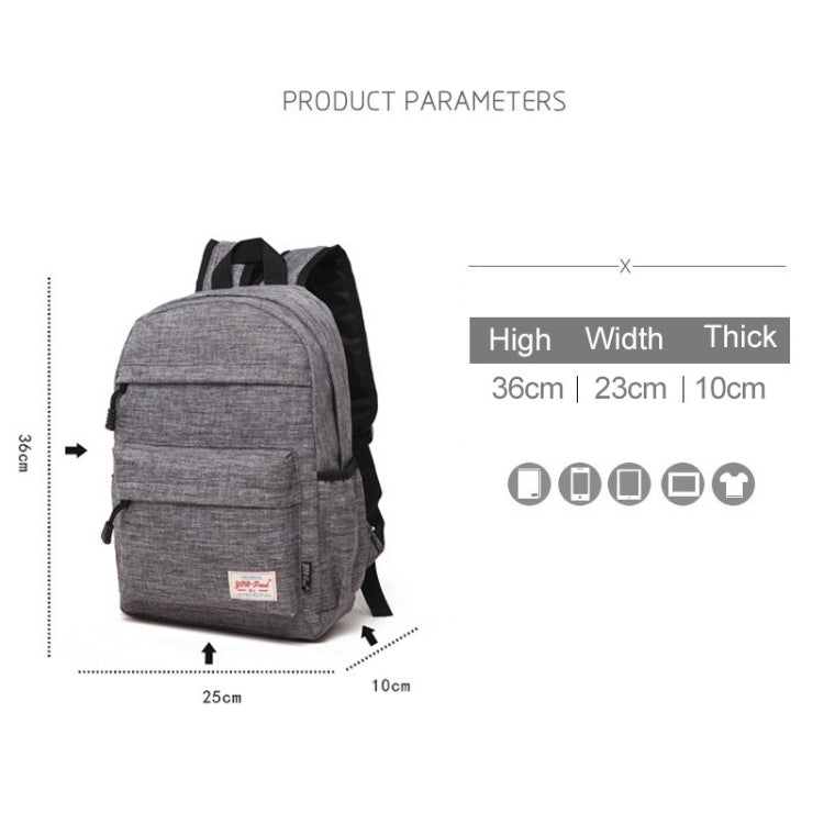 Universal Multi-Function Canvas Cloth Laptop Computer Shoulders Backpack Students Bag for 13-15 inch, Size: 36x25x10cm(Grey) - Backpack by buy2fix | Online Shopping UK | buy2fix