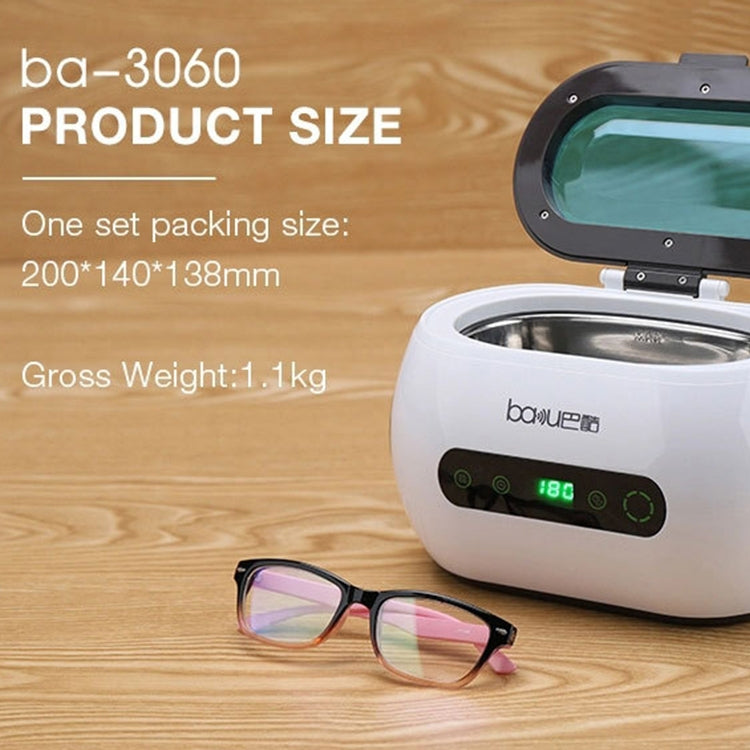 baku BA-3060 220V Household Glasses Jewelry Cleaning Tools Ultrasonic Cleaning Machine, EU Plug - Cleanser by buy2fix | Online Shopping UK | buy2fix