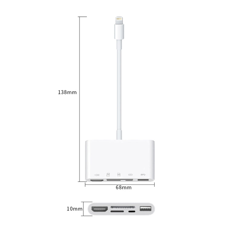 NK-1032 5 In 1 8 Pin to HDMI Multi-function Mobile Phone Converter Adapter (White) - Converter & Adapter by buy2fix | Online Shopping UK | buy2fix