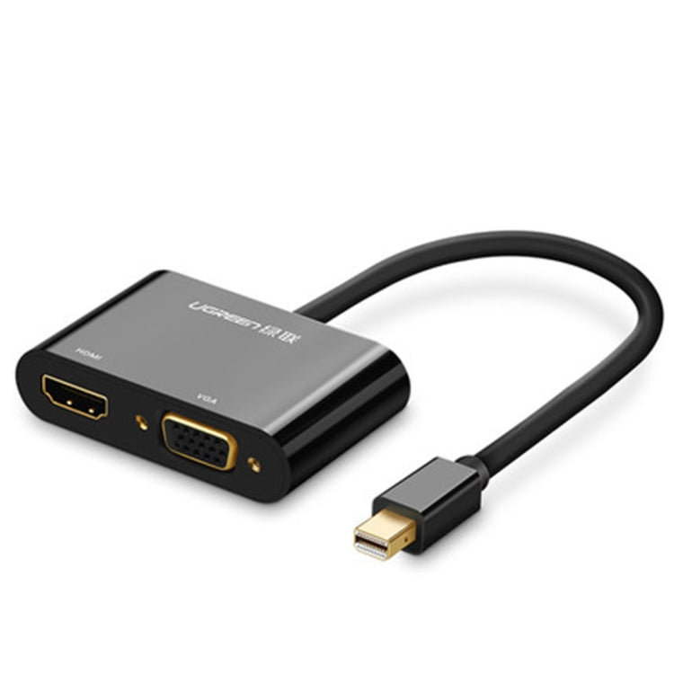 Ugreen 2 in 1 HD 1080P 4K Thunderbolt Mini DisplayPort DP to HDMI & VGA Plastic Shell Adapter Converter / Cable for Projector,Television,Monitor(Black) - Converter by UGREEN | Online Shopping UK | buy2fix