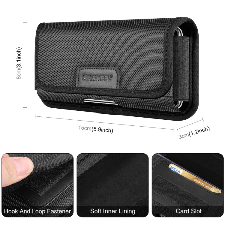 HAWEEL 4.7 inch Nylon Cloth Phone Belt Clip Horizontal Carrying Pouch with Card Slot (Black) -  by HAWEEL | Online Shopping UK | buy2fix