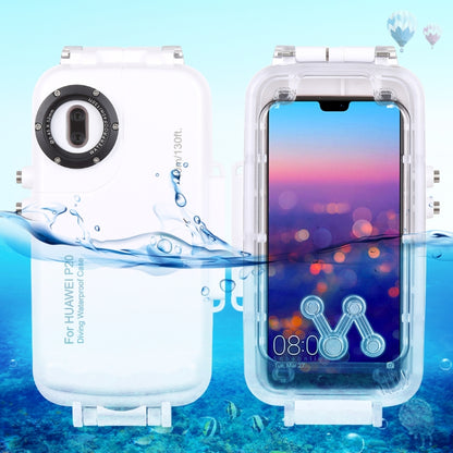 HAWEEL 40m/130ft Waterproof Diving Case for Huawei P20, Photo Video Taking Underwater Housing Cover(White) - Huawei Cases by HAWEEL | Online Shopping UK | buy2fix