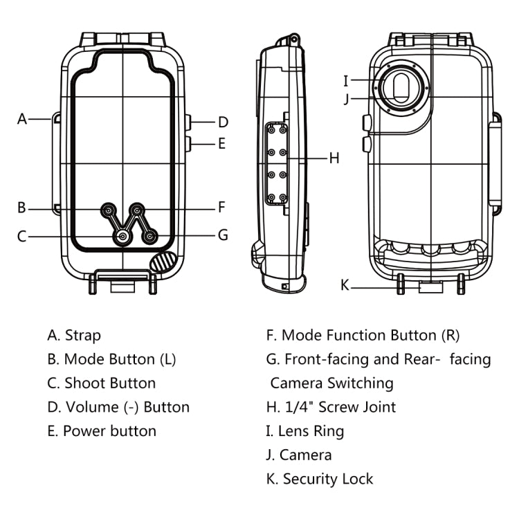 HAWEEL 40m/130ft Waterproof Diving Case for Huawei P20, Photo Video Taking Underwater Housing Cover(White) - Huawei Cases by HAWEEL | Online Shopping UK | buy2fix