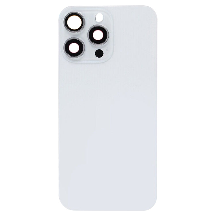 For iPhone 15 Pro Glass Battery Back Cover with Flash Bracket + Wireless Charging Module(White) - Back Cover by buy2fix | Online Shopping UK | buy2fix