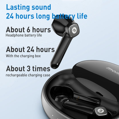MOMAX Pills Lite3 Small Shell True Wireless Noise Cancelling Bluetooth Earphones(Black) - Bluetooth Earphone by MOMAX | Online Shopping UK | buy2fix