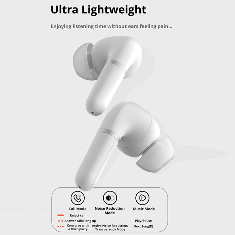 D MOOSTER D08 IPX4 ANC+ENC Noise Reduction Wireless Bluetooth 5.2 Earphone (White) - Bluetooth Earphone by D MOOSTER | Online Shopping UK | buy2fix