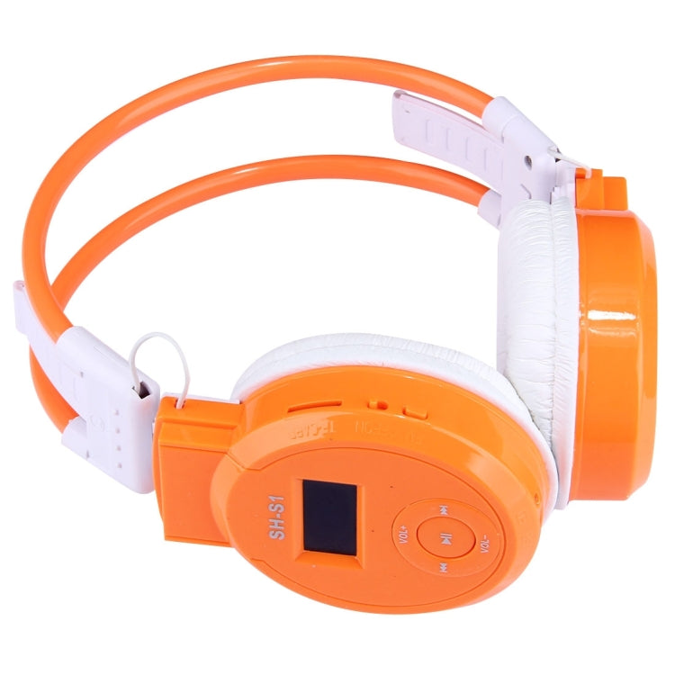 SH-S1 Folding Stereo HiFi Wireless Sports Headphone Headset with LCD Screen to Display Track Information & SD / TF Card, For Smart Phones & iPad & Laptop & Notebook & MP3 or Other Audio Devices(Orange) - Headset & Headphone by buy2fix | Online Shopping UK | buy2fix