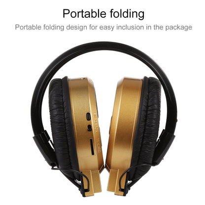 SH-S1 Folding Stereo HiFi Wireless Sports Headphone Headset with LCD Screen to Display Track Information & SD / TF Card, For Smart Phones & iPad & Laptop & Notebook & MP3 or Other Audio Devices(Gold) - Headset & Headphone by buy2fix | Online Shopping UK | buy2fix