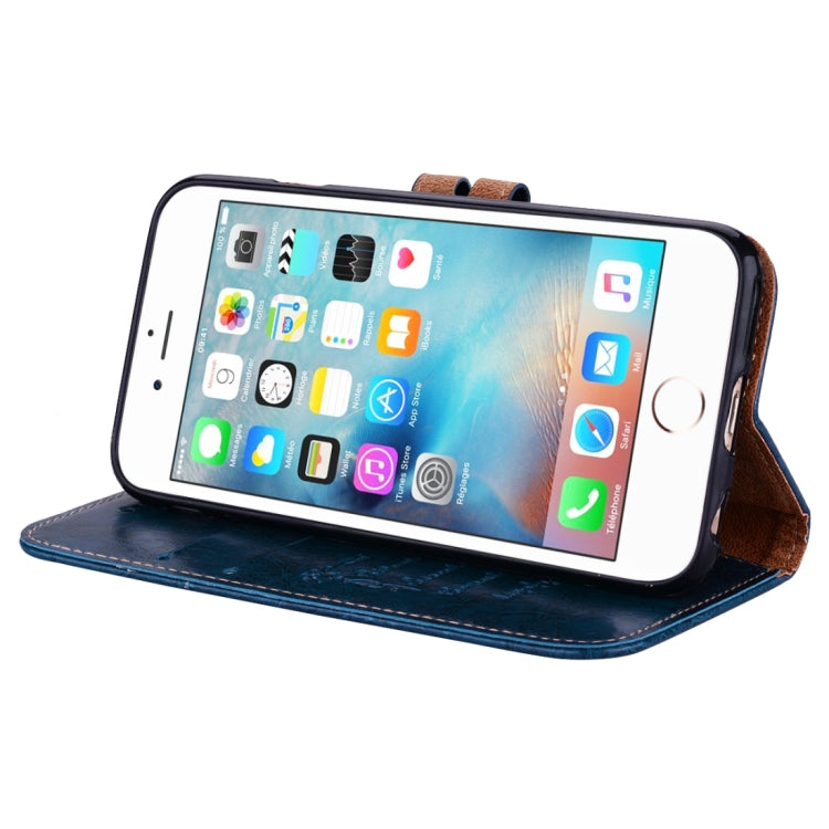 For iPhone 6 Plus & 6s Plus Business Style Oil Wax Texture Horizontal Flip Leather Case with Holder & Card Slots & Wallet (Blue) - More iPhone Cases by buy2fix | Online Shopping UK | buy2fix