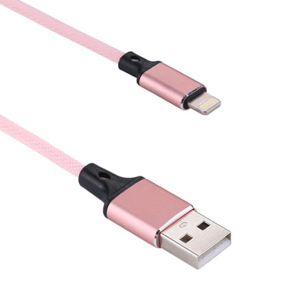 1m 2A USB to 8 Pin Nylon Weave Style Data Sync Charging Cable(Pink) - Normal Style Cable by buy2fix | Online Shopping UK | buy2fix