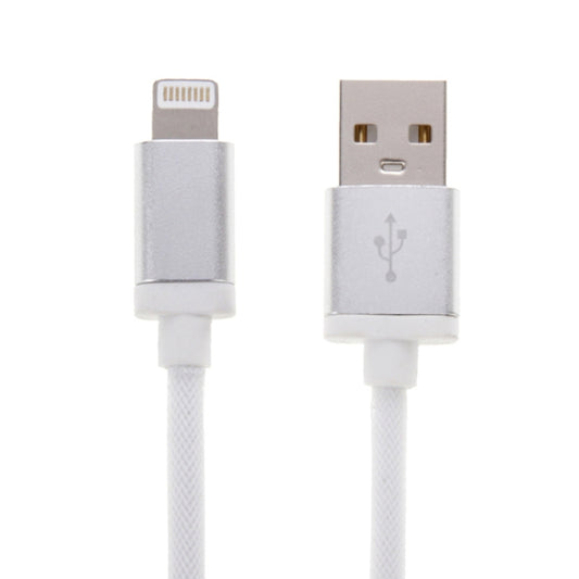 1m Net Style Metal Head 8 Pin to USB Data / Charger Cable(White) - Normal Style Cable by buy2fix | Online Shopping UK | buy2fix