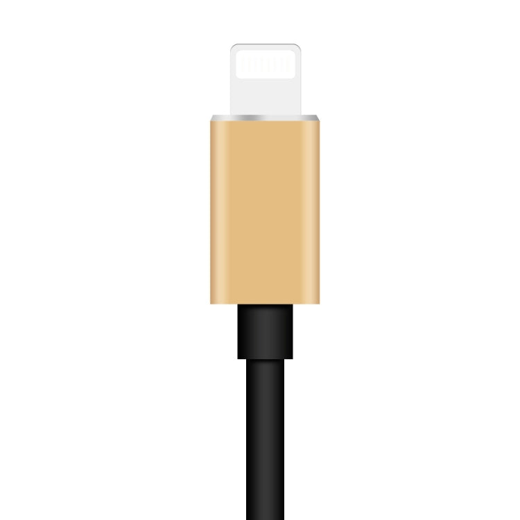 ENKAY Hat-prince HC-15 8 Pin + 3.5mm Jack to 8 Pin Charge Audio Adapter Cable, Support up to iOS 15.0(Gold) - Earphone Adapter by ENKAY | Online Shopping UK | buy2fix