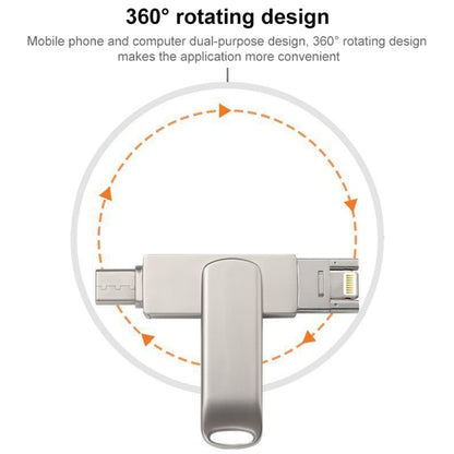 RQW-10X 3 in 1 USB 2.0 & 8 Pin & USB-C / Type-C 64GB Flash Drive, for iPhone & iPad & iPod & Most Android Smartphones & PC Computer - U Disk & Card Reader by buy2fix | Online Shopping UK | buy2fix