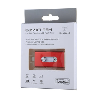 RQW-02  3 in 1 USB 2.0 & 8 Pin & Micro USB 16GB Flash Drive(Red) - U Disk & Card Reader by buy2fix | Online Shopping UK | buy2fix