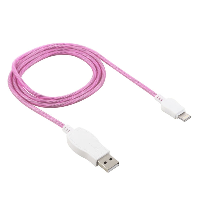 LED Flowing Light 1m USB to 8 Pin Data Sync Charge Cable for iPhone, iPad(Magenta) - Normal Style Cable by buy2fix | Online Shopping UK | buy2fix