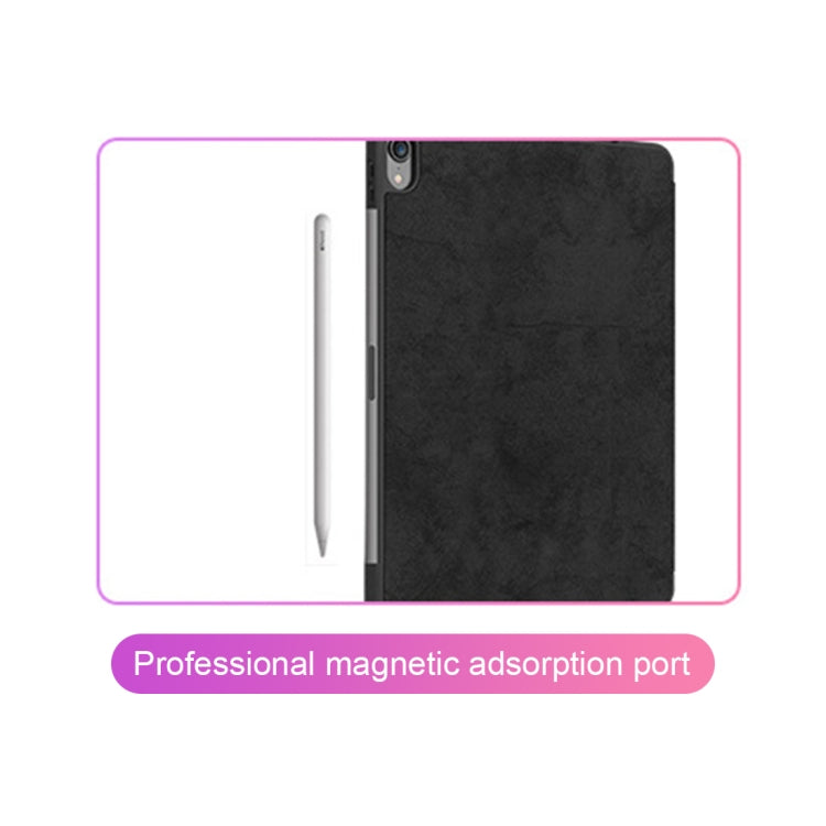 Horizontal Flip Leather Case with Pen Slot Three-folding Holder & Wake-up / Sleep Function for iPad Air 13 2024 / Pro 12.9 (2018)(Black) - iPad Pro 12.9 (2018) Cases by buy2fix | Online Shopping UK | buy2fix