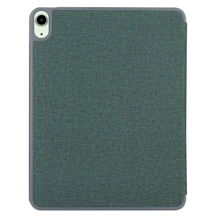 Mutural YASHI Series TPU + PU Cloth Pattern Texture Horizontal Flip Leather Case with Three-folding Holder & Pen Slot & Wake-up / Sleep Function For iPad Air 2022 / 2020 10.9(Green) - iPad Air (2022) / (2020) 10.9 Cases by Mutural | Online Shopping UK | buy2fix