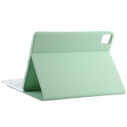 TG11BC Detachable Bluetooth White Keyboard Microfiber Leather Tablet Case for iPad Pro 11 inch (2020), with Touchpad & Pen Slot & Holder (Green) - For iPad Pro by buy2fix | Online Shopping UK | buy2fix